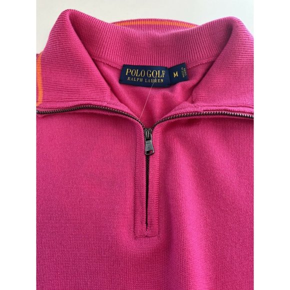 Polo Golf Ralph Lauren Merino Wool Vest Quarter Zip Pullover Vest Medium M - Picture 3 of 4